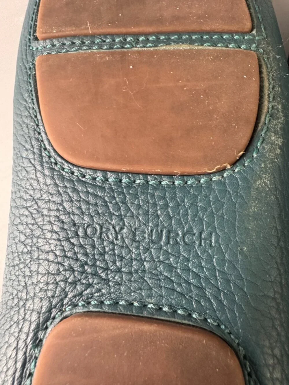 Tory Burch Teal Leather Loafers, Size 7 1/2